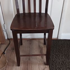 Chocolate Brown Wood Chair / Stool