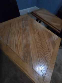Two Solid Wood End Tables