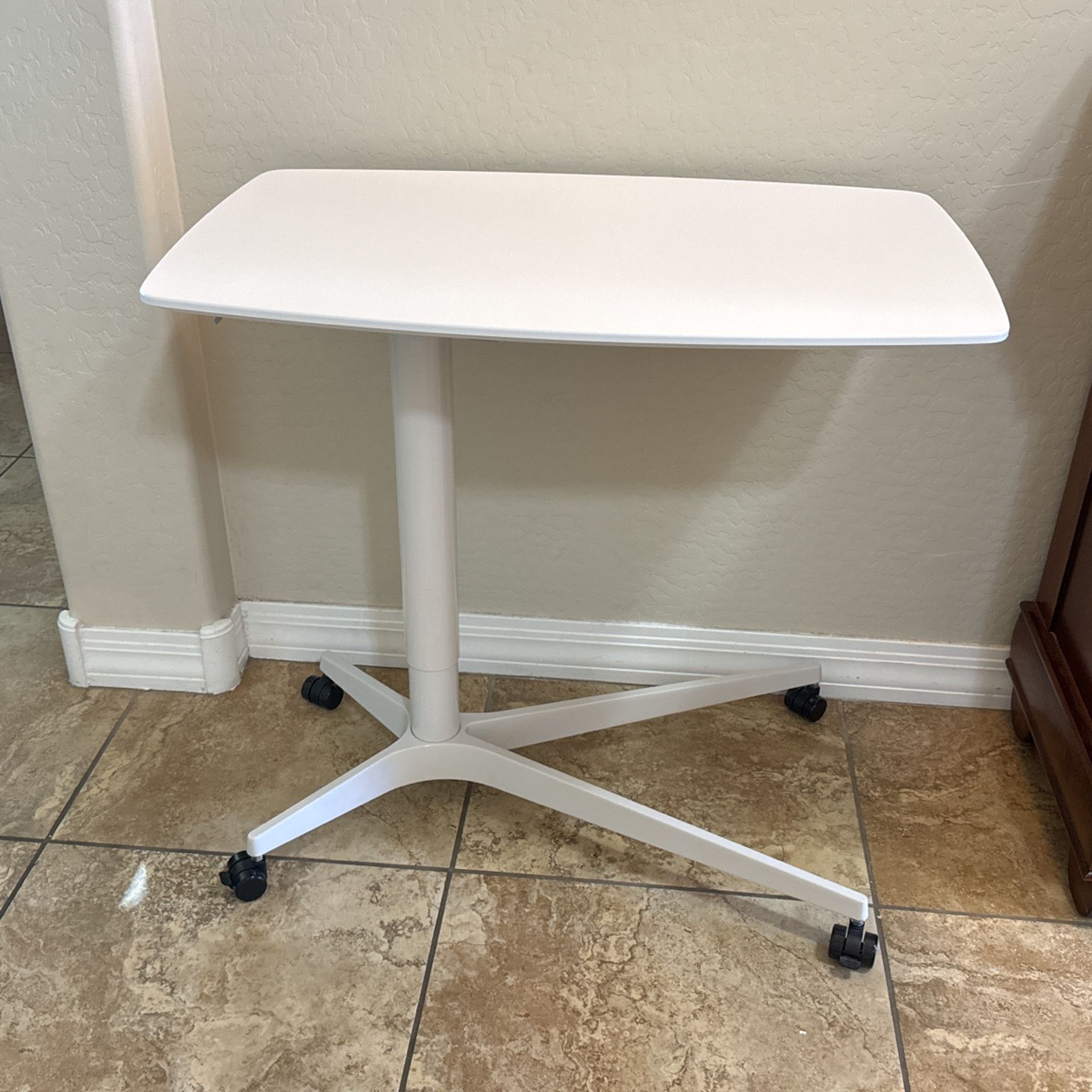 Mobile Adjustable Standing Desk - White - 19x30x24.2