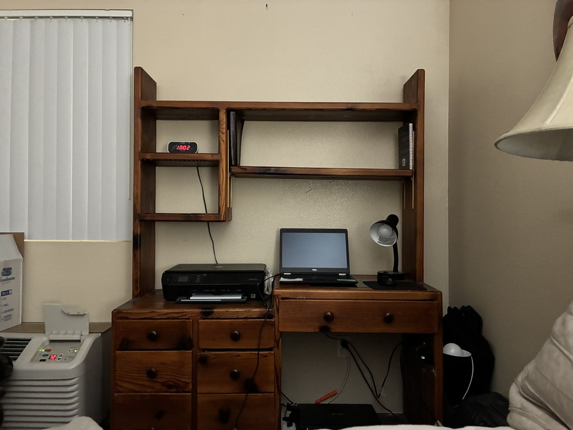 Custom Made Solid Oak Desk Built In File Cabinets4’