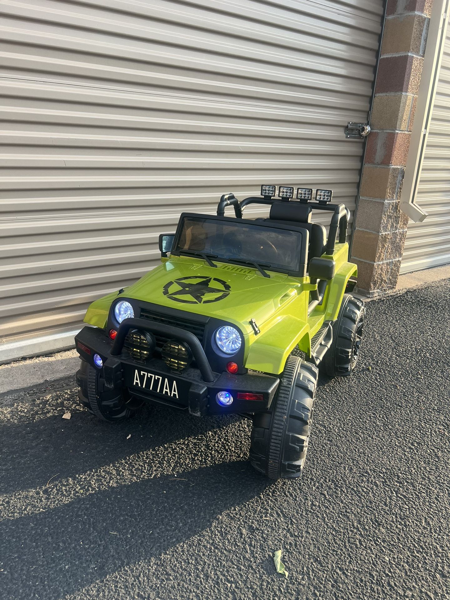 Green Toy Electric Ride On Jeep for Kids With Remote Control