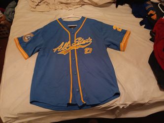 All State Baseball Jersey, Snap Button, Size XL, Gently Pre-owned, Blue & Yellow