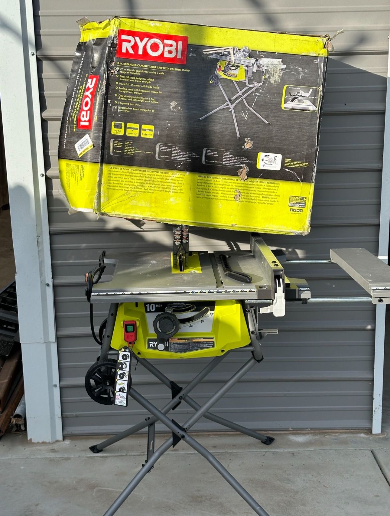 RYOBI 15 Amp 10 in. Compact Portable Corded Jobsite Table Saw with Folding Stand