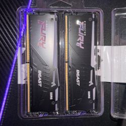 Kingston FURY Beast RGB 16GB 5200MT/s DDR5 CL40 DIMM Desktop Memory (Kit of 2) | Intel XMP 3.0 | Infrared Sync Technology | Overclocking Stability | K