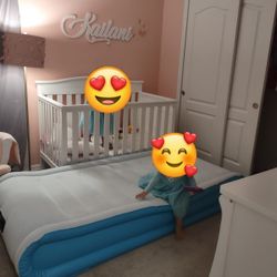 White Crib With Changing Table 80