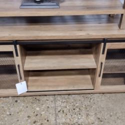 58 Inch Industrial TV Stand - Rustic Oak(New)