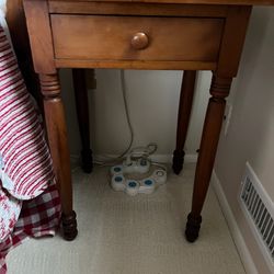 Antique Side Table in Very Good Condition. One drawer. 19”w x 16.5”d x 27.5”h. Smoke and pet free household.