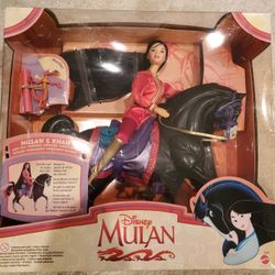 Rare Disney Mulan & Khan Figures Gift Set