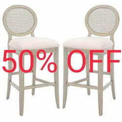 Rustic Grey Rattan Barstool