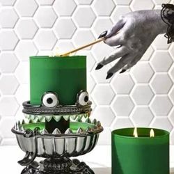 Bath & Body Works Halloween 2021 Monster Light Up 3 Wick Candle Holder New