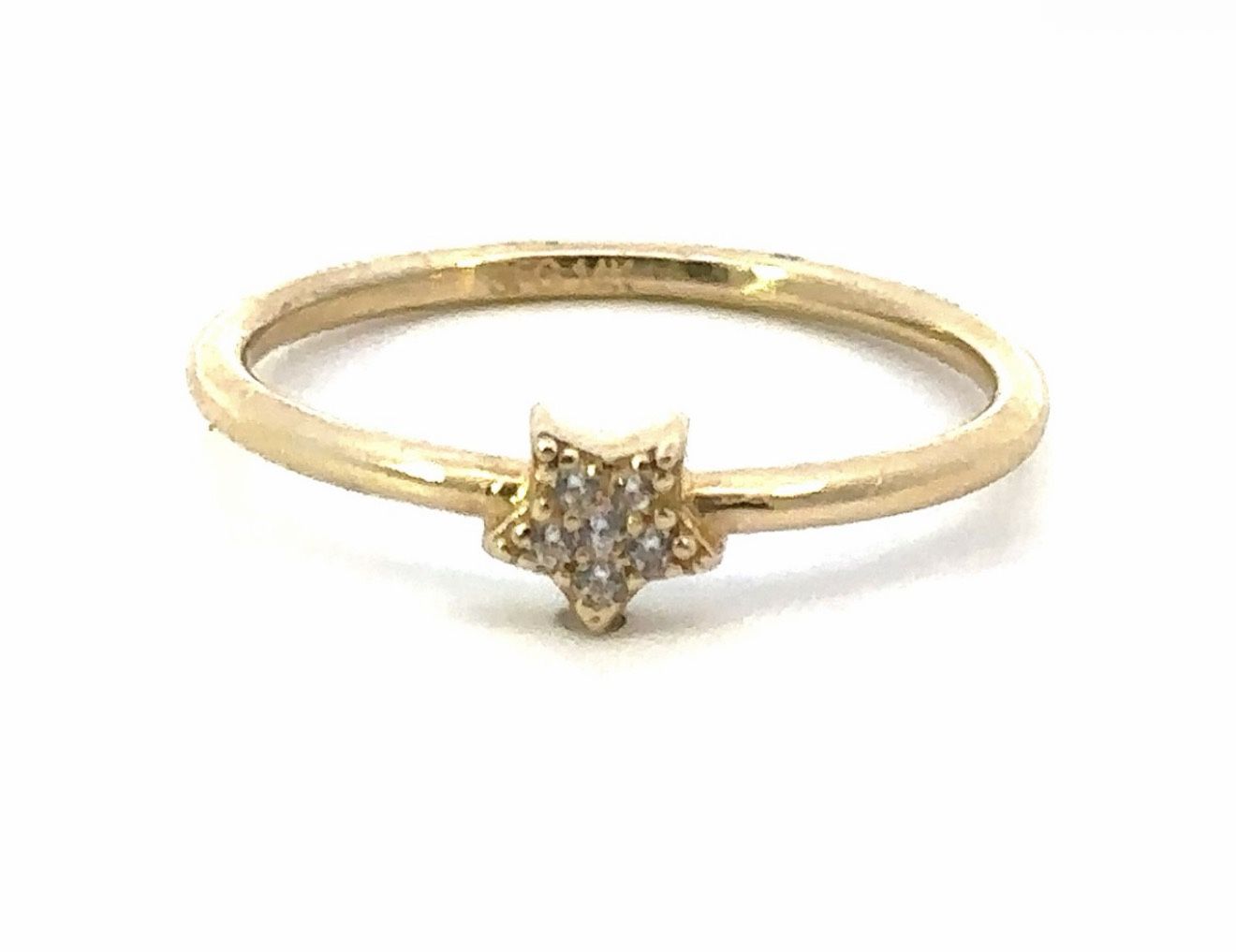 Woman’s Ladies 14k Yellow Gold CZ Cubic Zirconia Star Stacking Band Ring Size 7 GP3102623