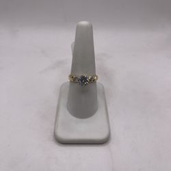 14kt Dual-Tone Engagement Style Ring w/ Stones