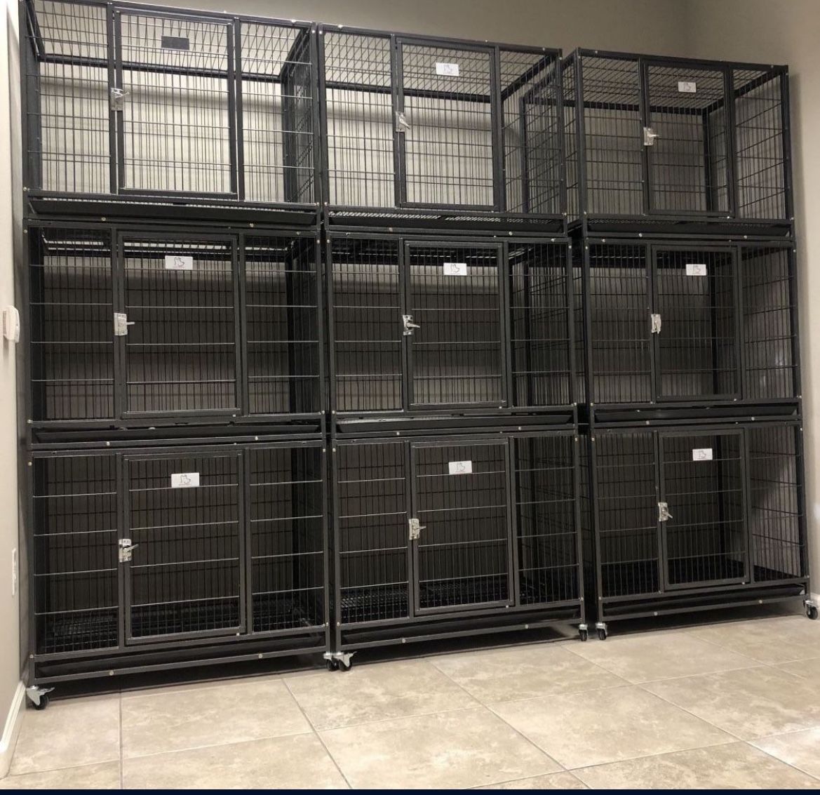 Brand New Set Of 37” Stackable Dog Kennels 