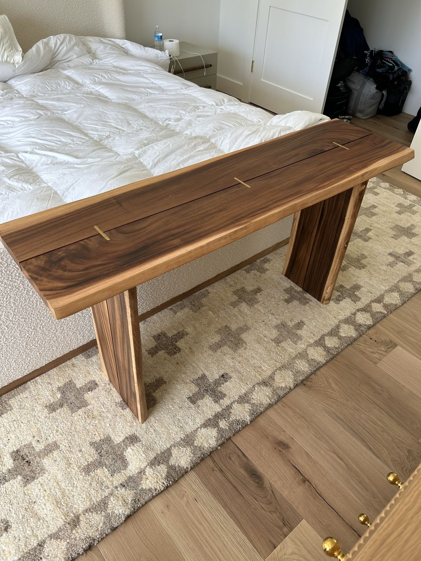Sansur Rustic Pecan Live Edge Wood Console Table