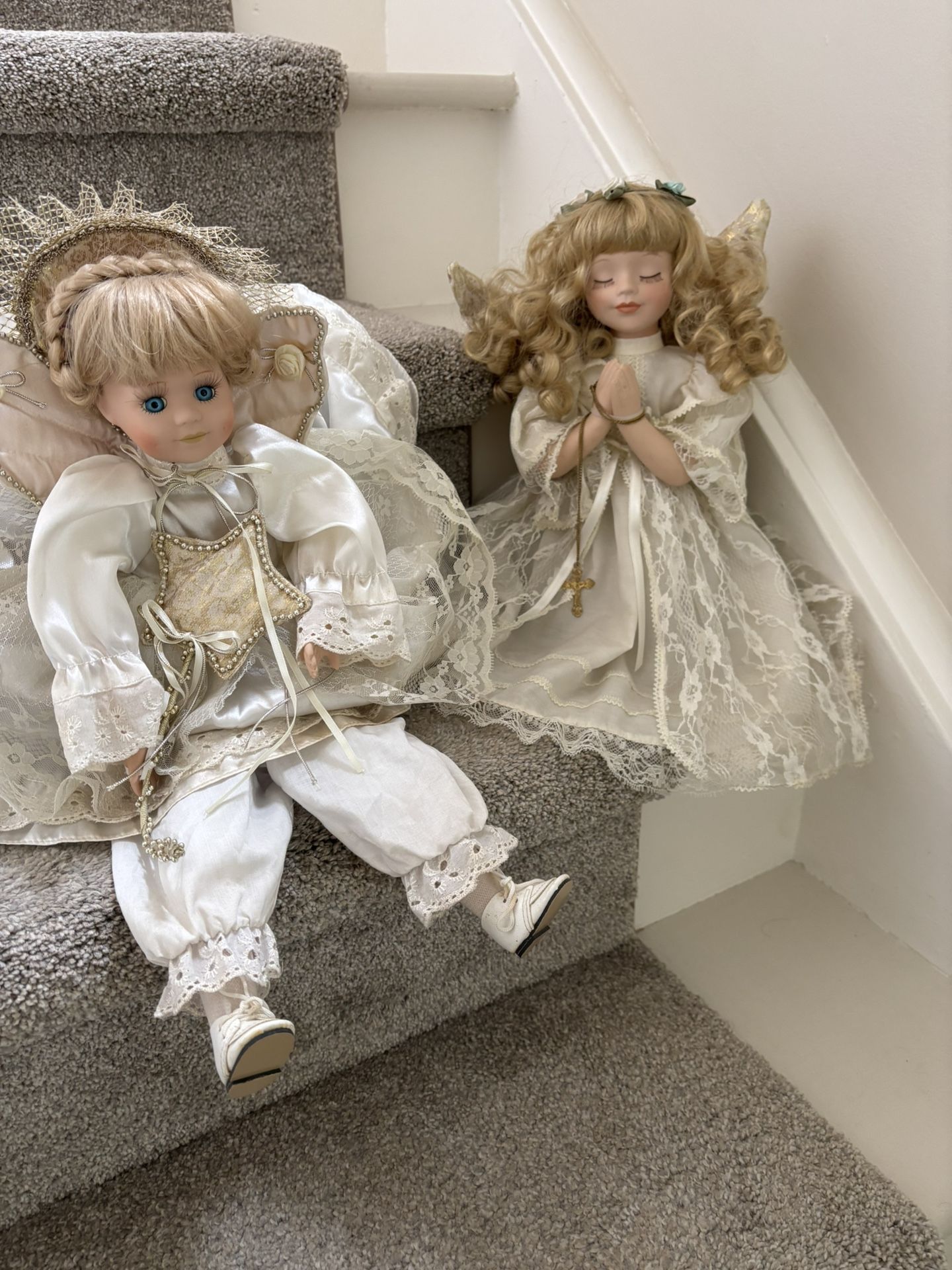 Porcelain Angel Dolls - 2 Vintage Beautiful Dolls