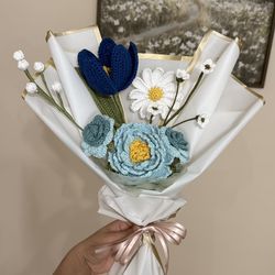 Handmade crochet flower bouquets