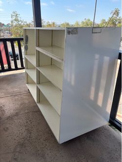 White retail store or library  shelf