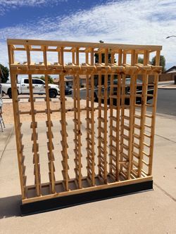 Freestanding Modular Wine Rack Cabinet For 110 Bottles, Stackable Pine Wood Storage Display Stand For Kitchen, Cellar, Or Dining Room