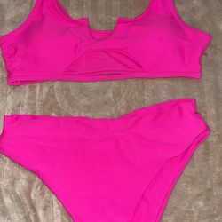 Neon Pink High Waisted Suit 
