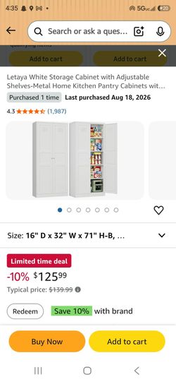 NEVER OPENED STILL IN BOX. Heavy solid metal storage cabinet.