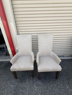 Set of 2 Upholstered Dining Arm Chairs