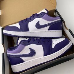 Nike Air Jordan 1 Low Sky J Court Purple White - Size 6 Youth / 7.5 Women