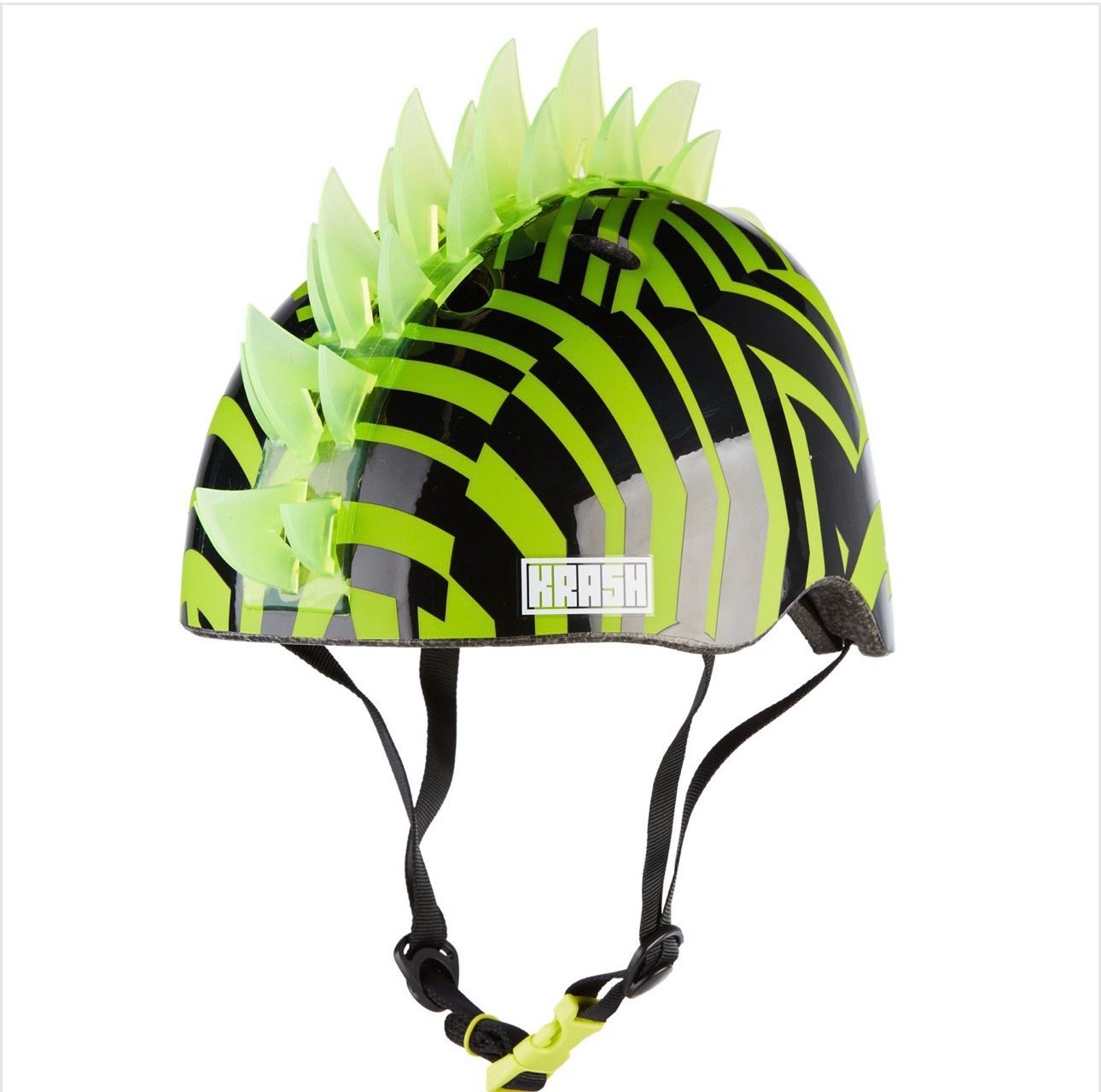 Krash Dazzle Green Mohawk Helmet With LED Lights Youth 8+ (54-58 Cm)