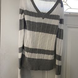 Grey and White Medium Arizona Sweater
