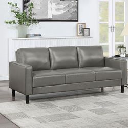 New Sofa Grey Leather 