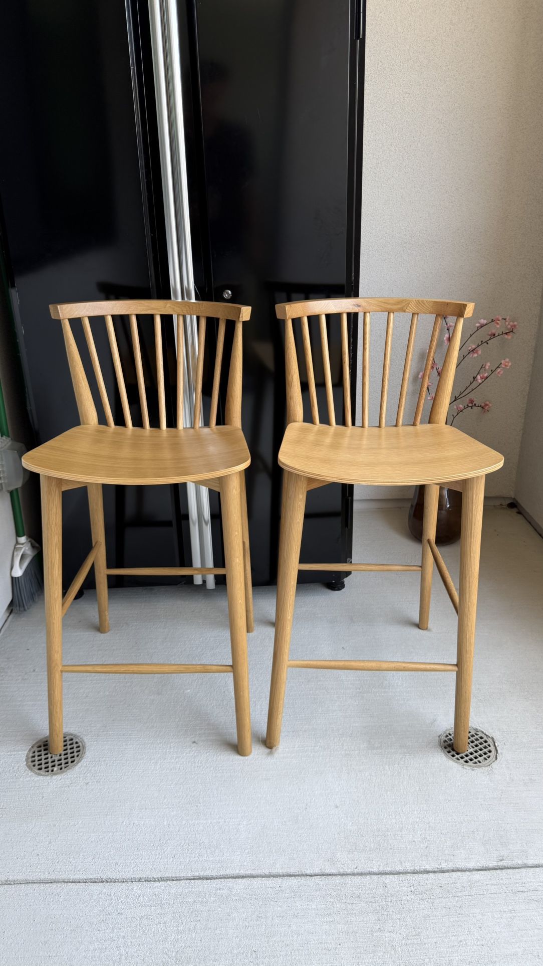 (2) Poly & Bark Ligna Counter Stools