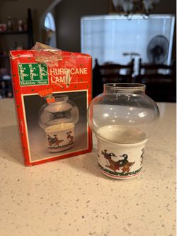 Vintage 1985 Holiday Magic Mini Hurricane Lamp w/ Box – Christmas Geese Candle Holder