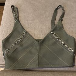 Top Shop Olive Green Crop Top
