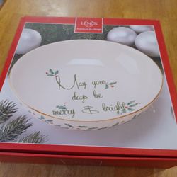 New Lenox 48oz Christmas Sentiment Bowl 