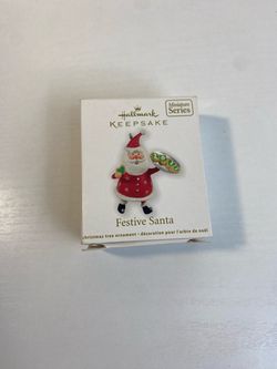 Hallmark 2011 Keepsake Festive Santa Miniature Series Christma Ornament Cookies