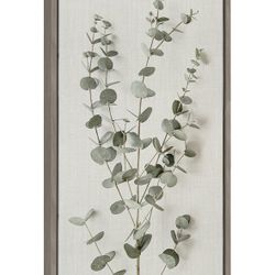 Kate and Laurel Sylvie Eucalyptus Botanical I Framed Canvas Wall Art by The Creative Bunch Studio, 18x40 Panel Gold, Decorative Plant Art
