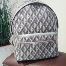 Preloved rare Christian Dior Diamond Monogram Gray backpack