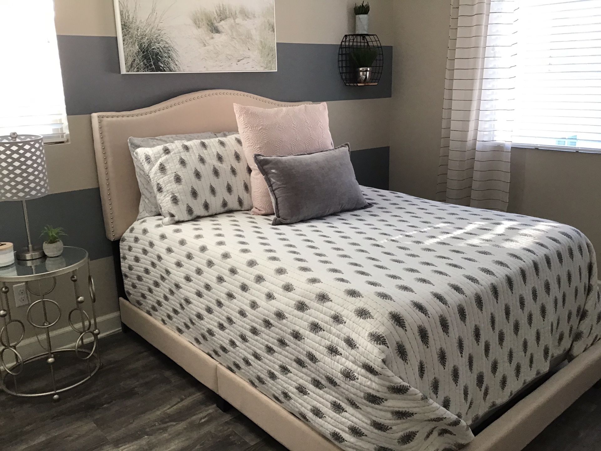 Full size bed frame and new mattress