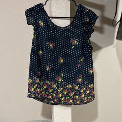 Medium Floral Blue Blouse