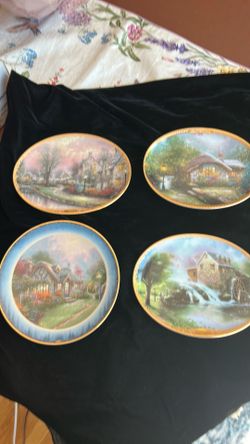 Thomas Kincaid set up  4 collector plates