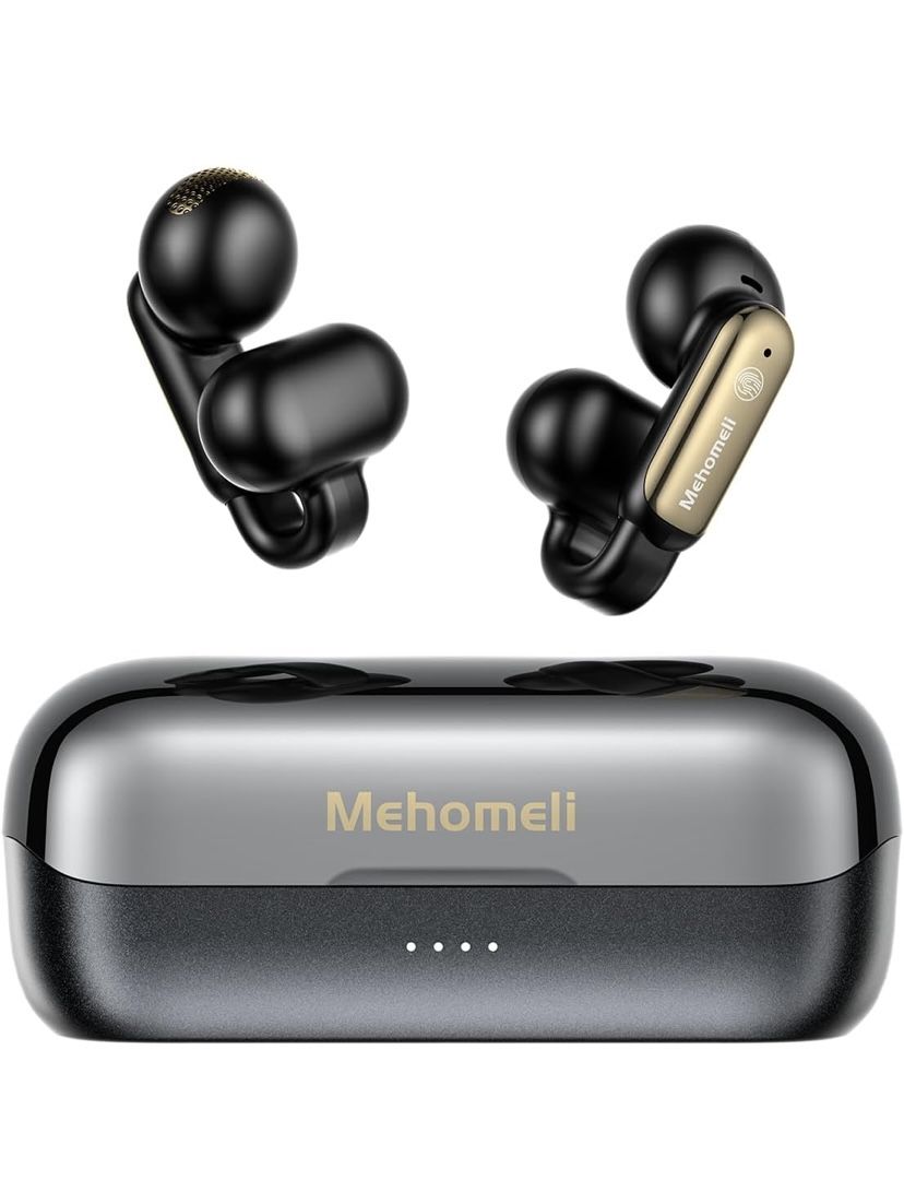 Mehomeli Open Ear Earbuds Bluetooth 5.4 Wireless Clip On Headphones,Lightweight