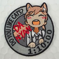 Girls' Frontline IDW - Do You Like Cats? 1:10:00 with infamous "DA NYA" catchphrase Embroidery Patch - Backed with Velcro