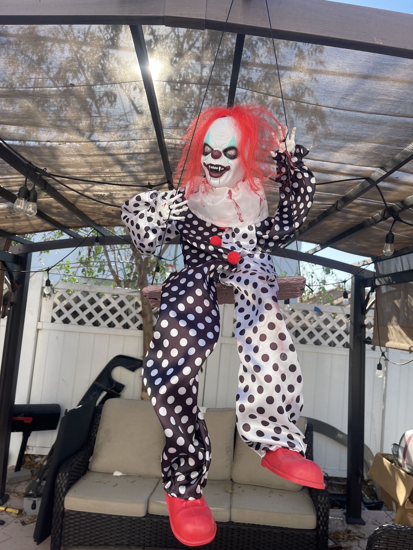 Halloween Swinging Clown Animatronic 