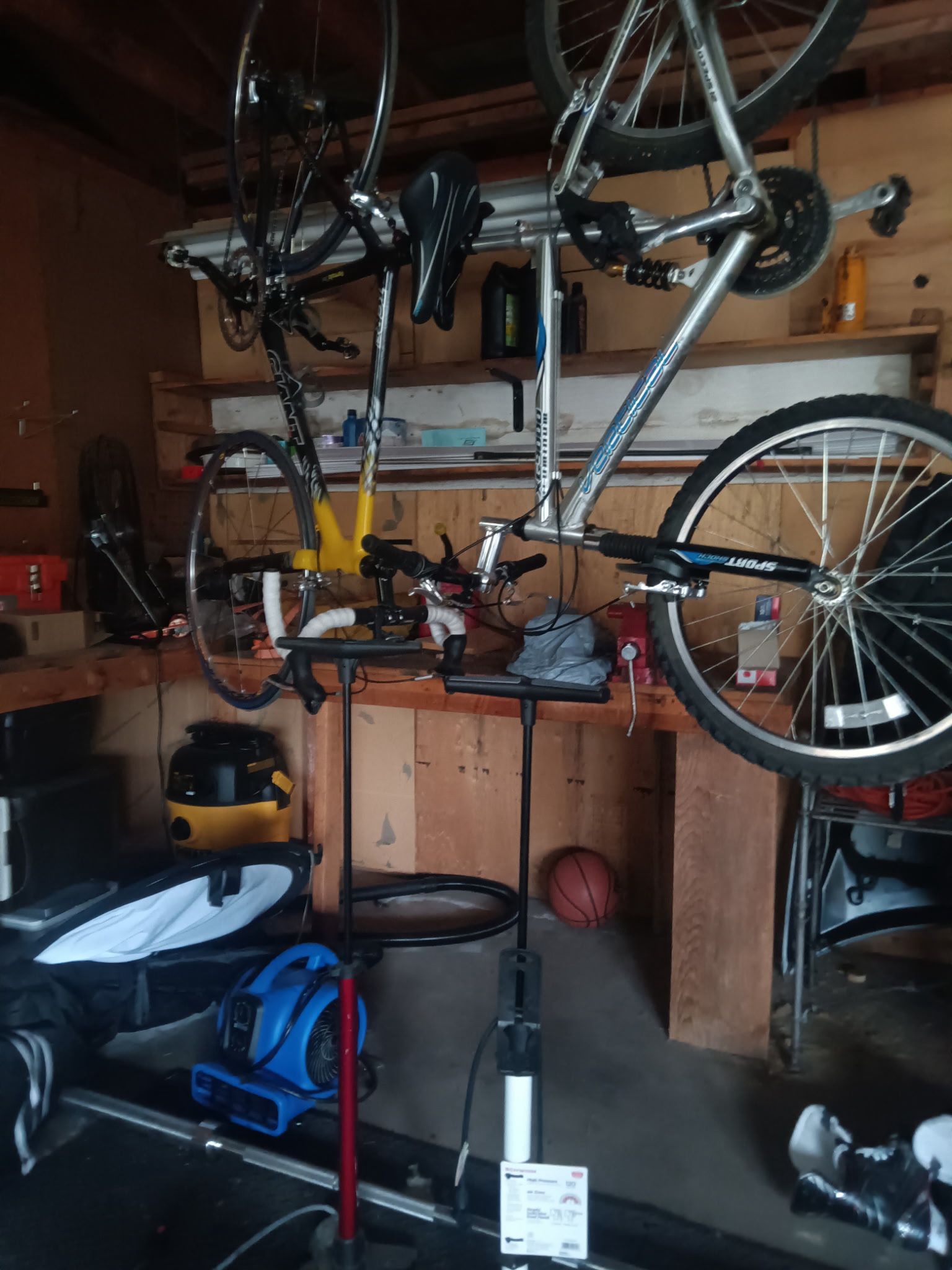 1 carbon fiber street/racing bike and 1 regular bike