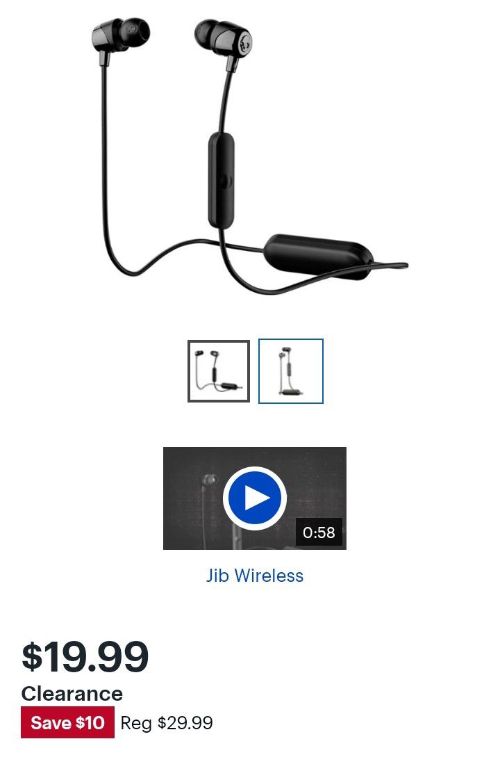 Skullcandy - Jib Wireless In-Ear Headphones - Black