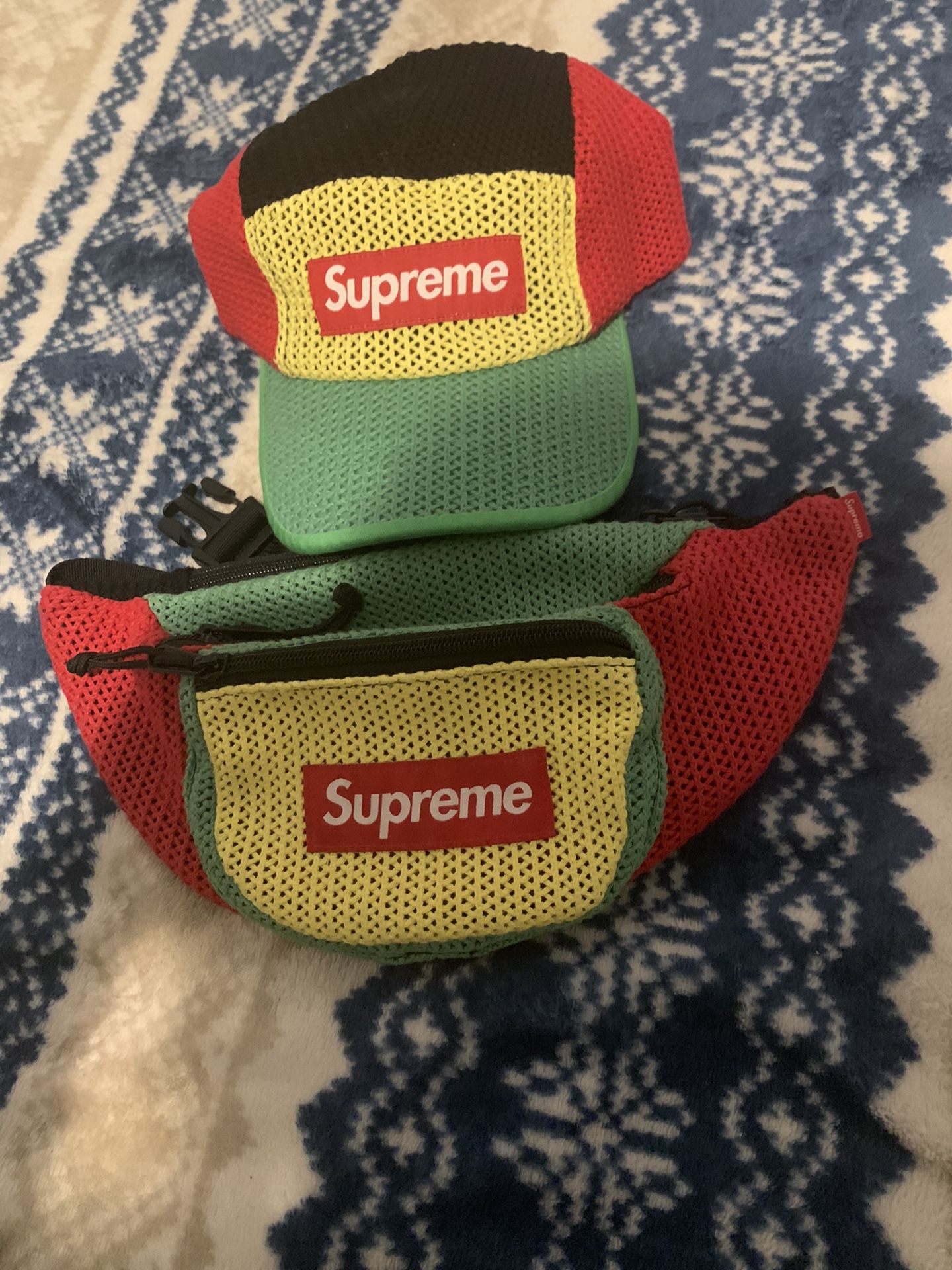 Supreme String Camp Cap & Bag Multicolor