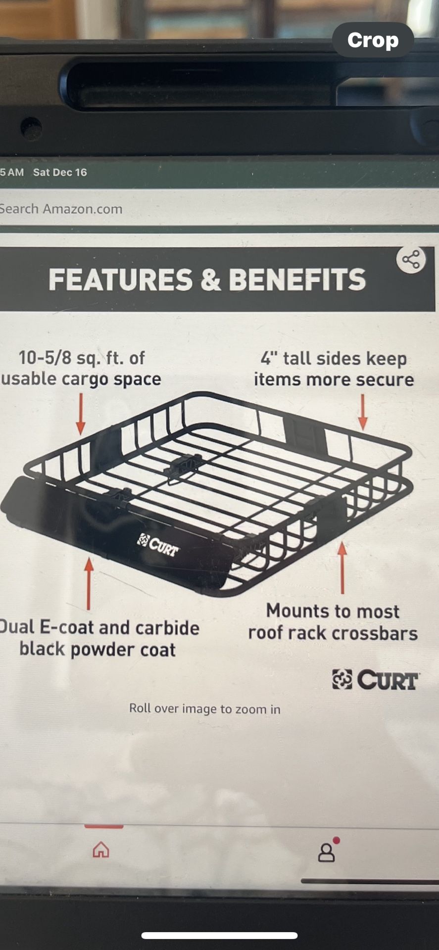 Rack roof cargo carrier