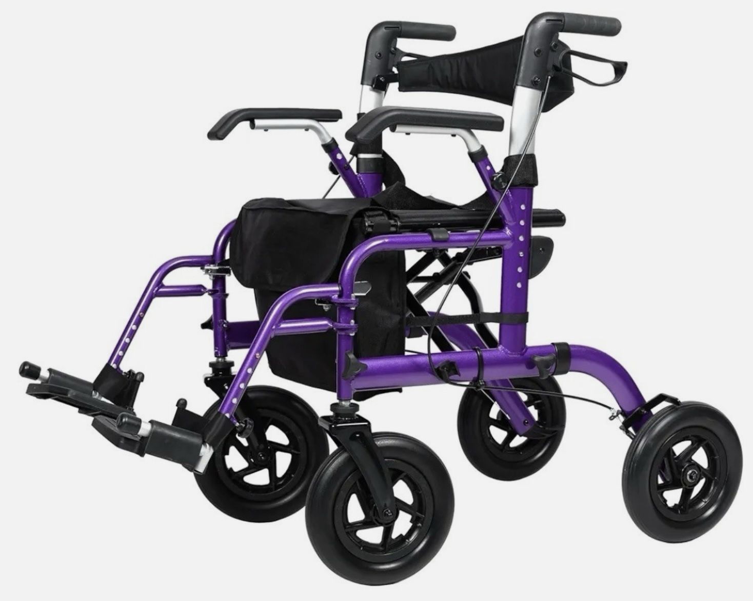Elenker All-Terrain 2 in 1 Rollator Walker & Transport Chair, Folding Wheelchair