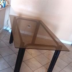 Glass Dinning Room Table - Chairs - Table - Kitchen 