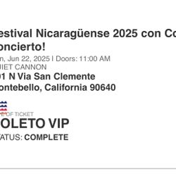 Festival Nicaragüense 5 Boletos Vip
