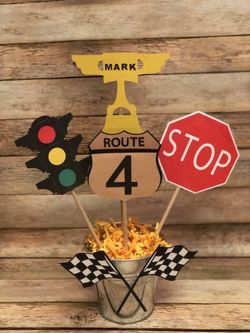 Cars theme centerpieces